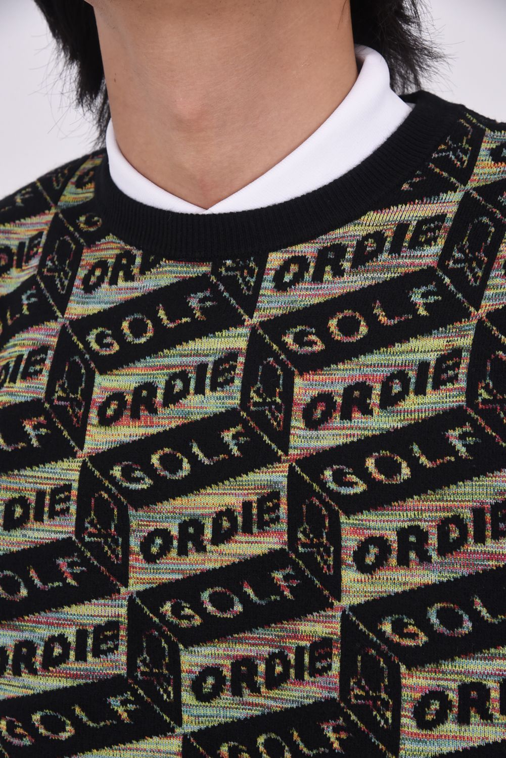 【2025AW】 DÉPÊCHE GEOMETRY JACQUARD KNIT / ジオメトリックパターン プルオーバーニット (ブラック)