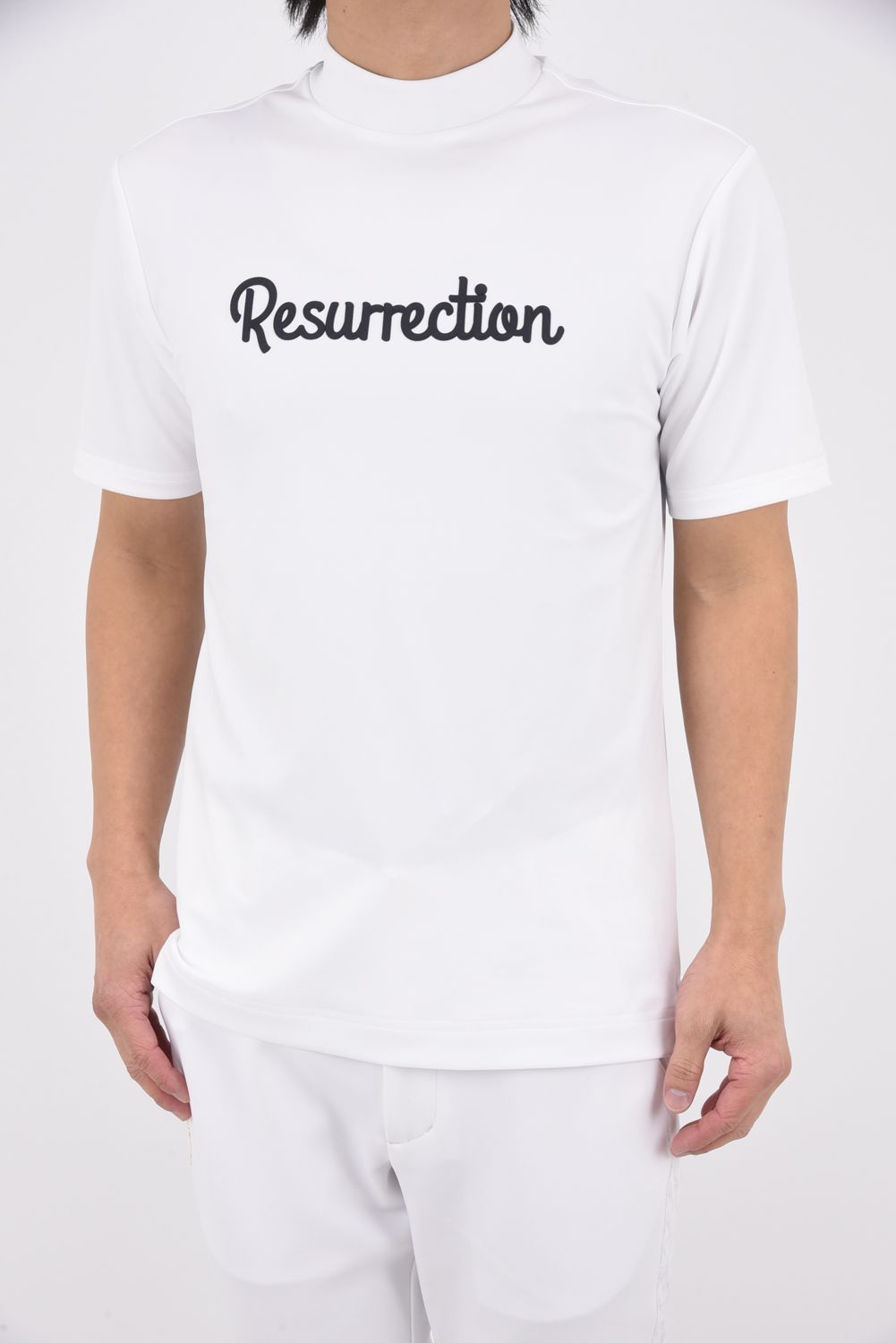 【26SS】 SILICON LOGO MOCK NECK / モノトーンシリーズ 3Dシリコンロゴ モックネックTシャツ (ホワイト)*