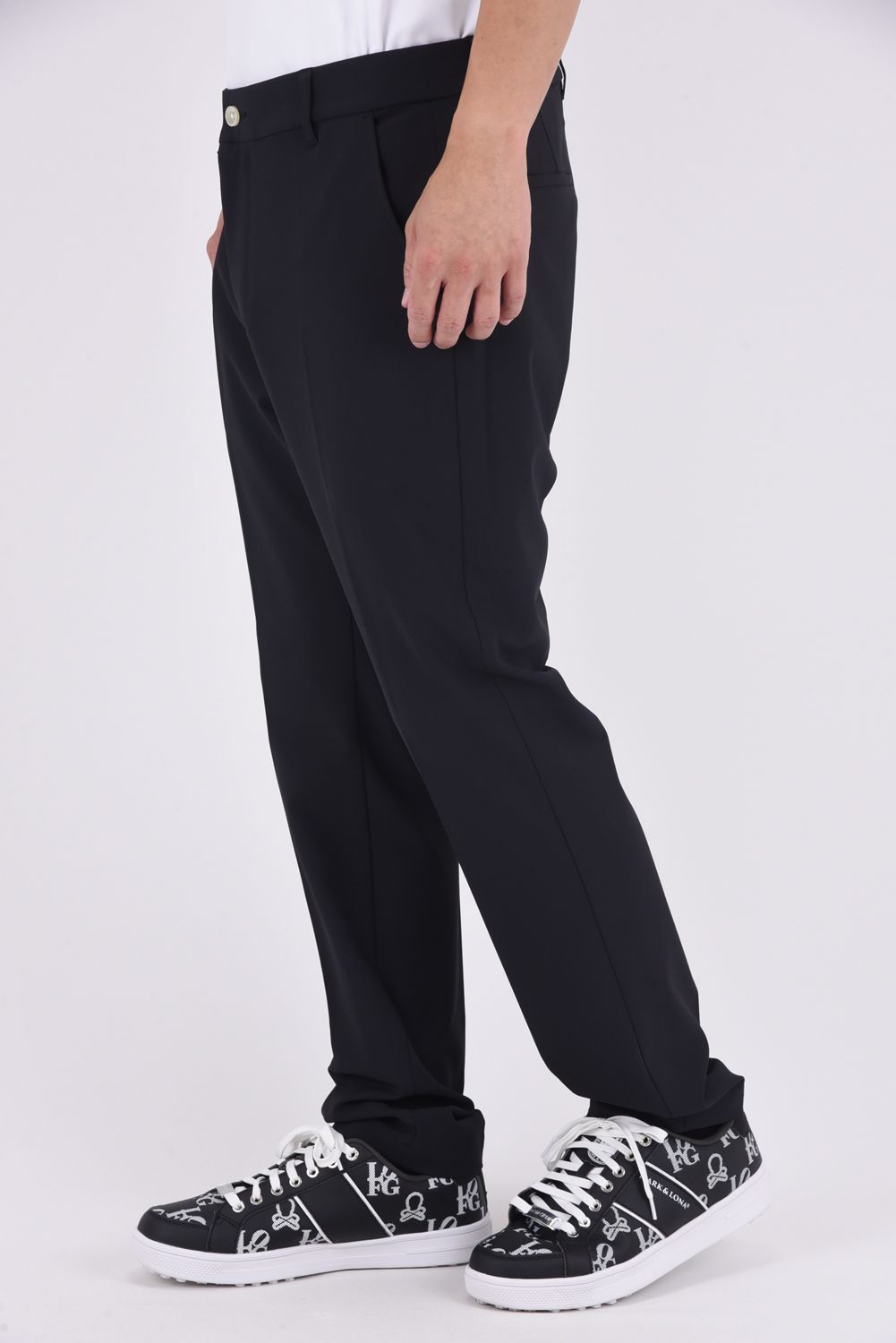 【25AW】 BASIC LONG PANTS / ベーシック センタープリーツ ロングパンツ (ブラック)*
