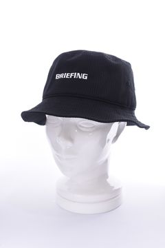 SEERSUCKER HAT / 刺繍ロゴ  シアサッカー バケットハット ブラック