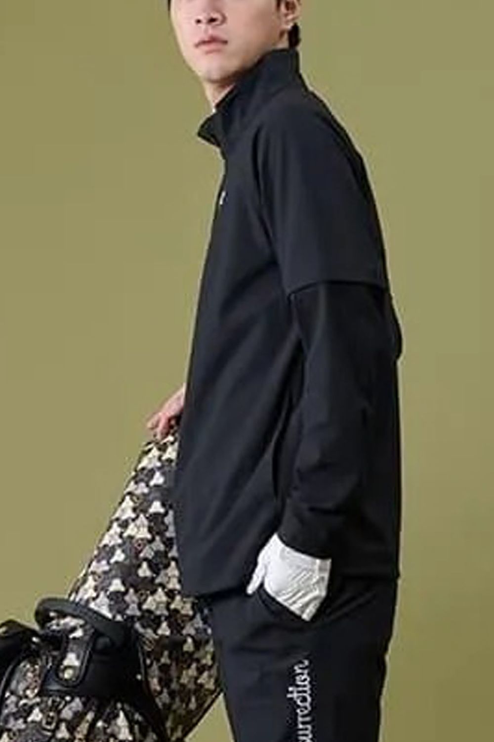 【26AW】 MENS DETACHABLE HALF ZIP SHIRT / ワッフル生地 スリーブデタッチャブル 2WAYハーフジップシャツ (ブラック)*