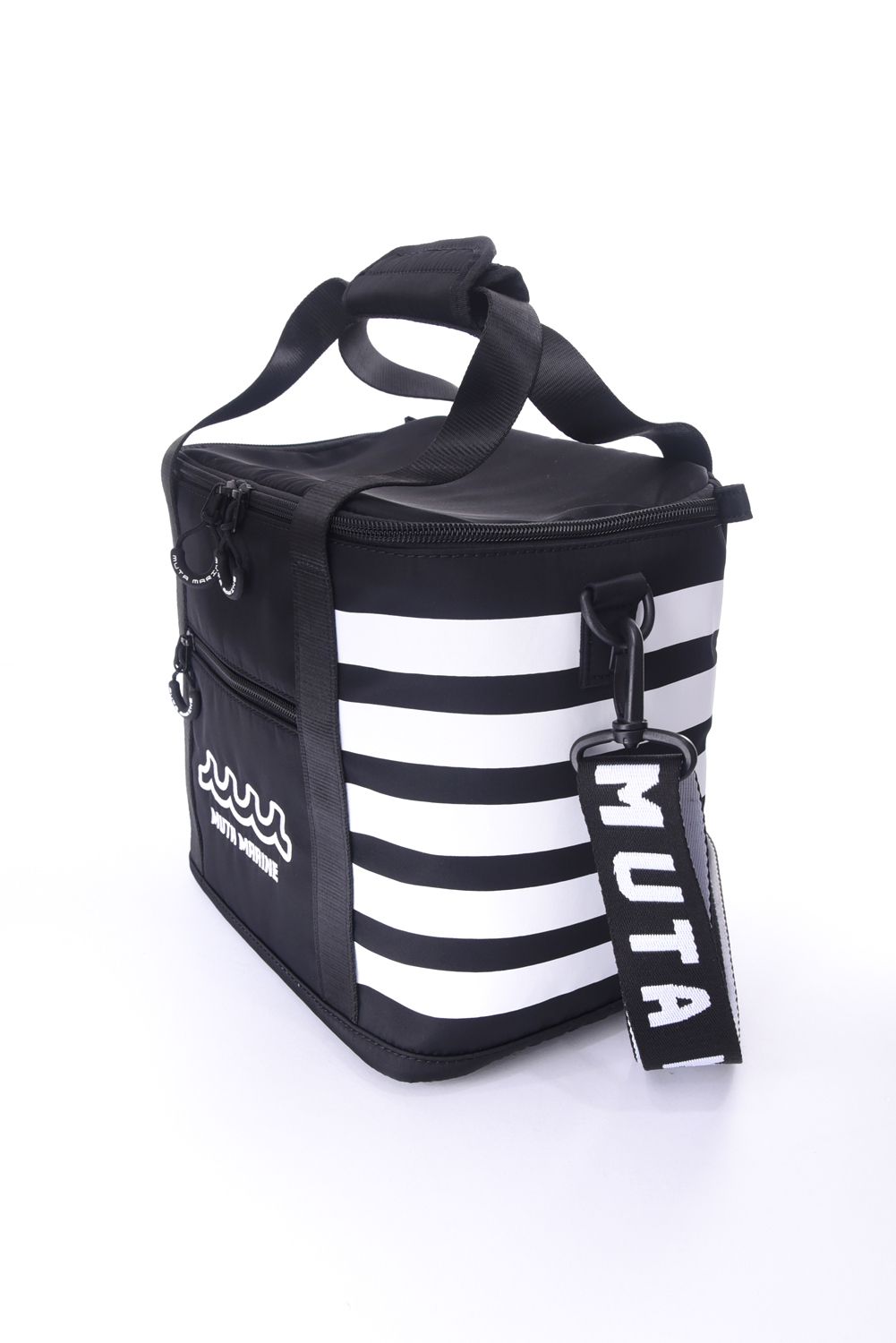 【26SS】 COOLER BAG / ボーダー保冷 ショルダーバッグ (ブラック)