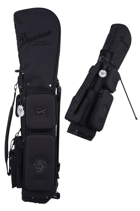 【26AW】 PIONEER TOWN Deep Side Pocket CADDIE BAG / ワントーンカラーロゴアソート スタンドタイプ キャディバッグ (ブラック)