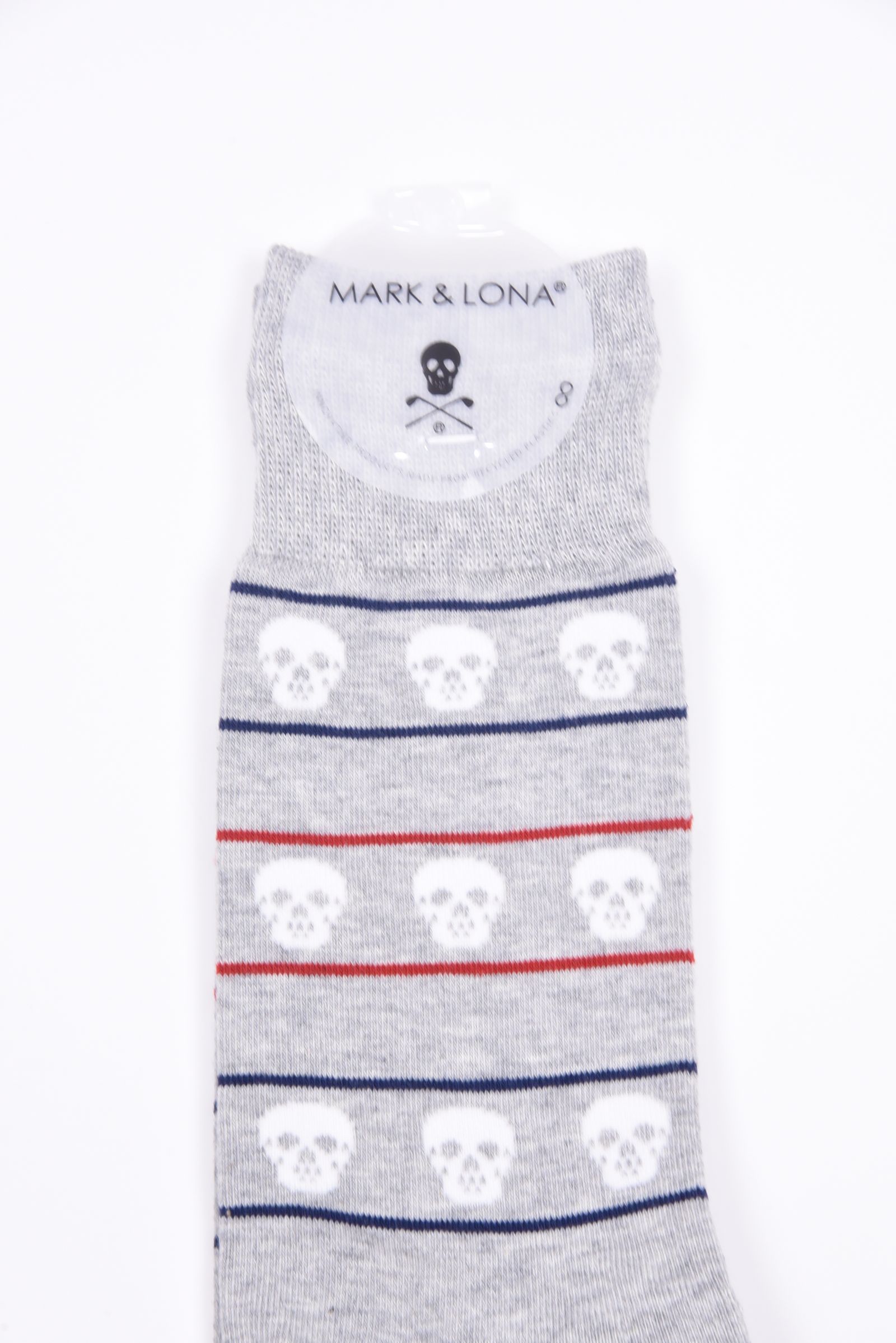 ETERNAL SKULL BORDER SOCKS / スカルジャカード ハイクルーソックス (グレー)