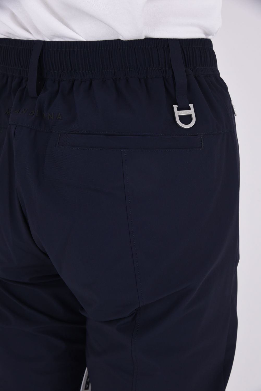 【26SS】【CODE COLLECTION】 THPT / ストレッチナイロンタフタ ジャカードテープ テーパードパンツ (ネイビー)