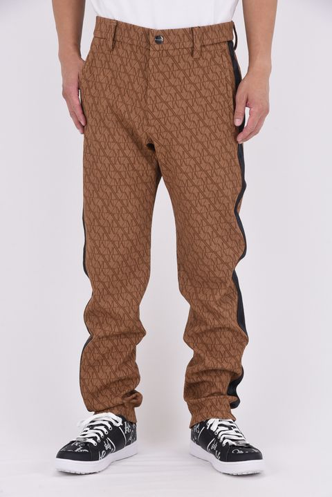【2025AW】【CODE COLLECTION】 TPTP / ジオメトリックジャカード サイドラインテープ ロングパンツ (ブラウン)