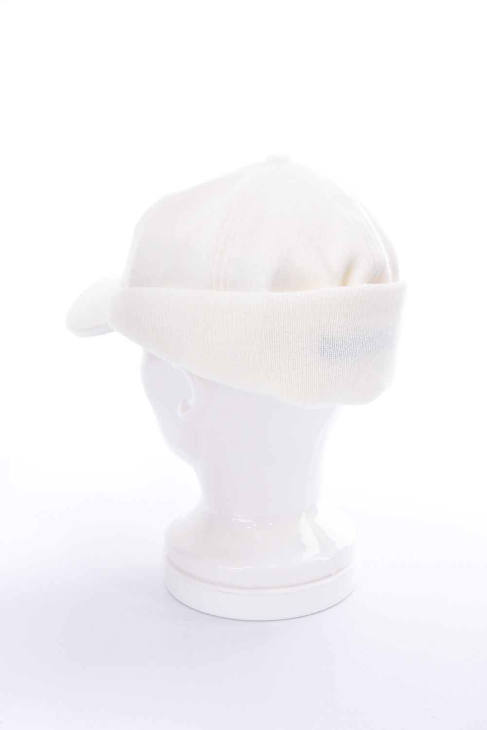 MEN'S WOOL WARM CAP / ウール混 ブランドロゴ ウォームキャップ (アイボリー)