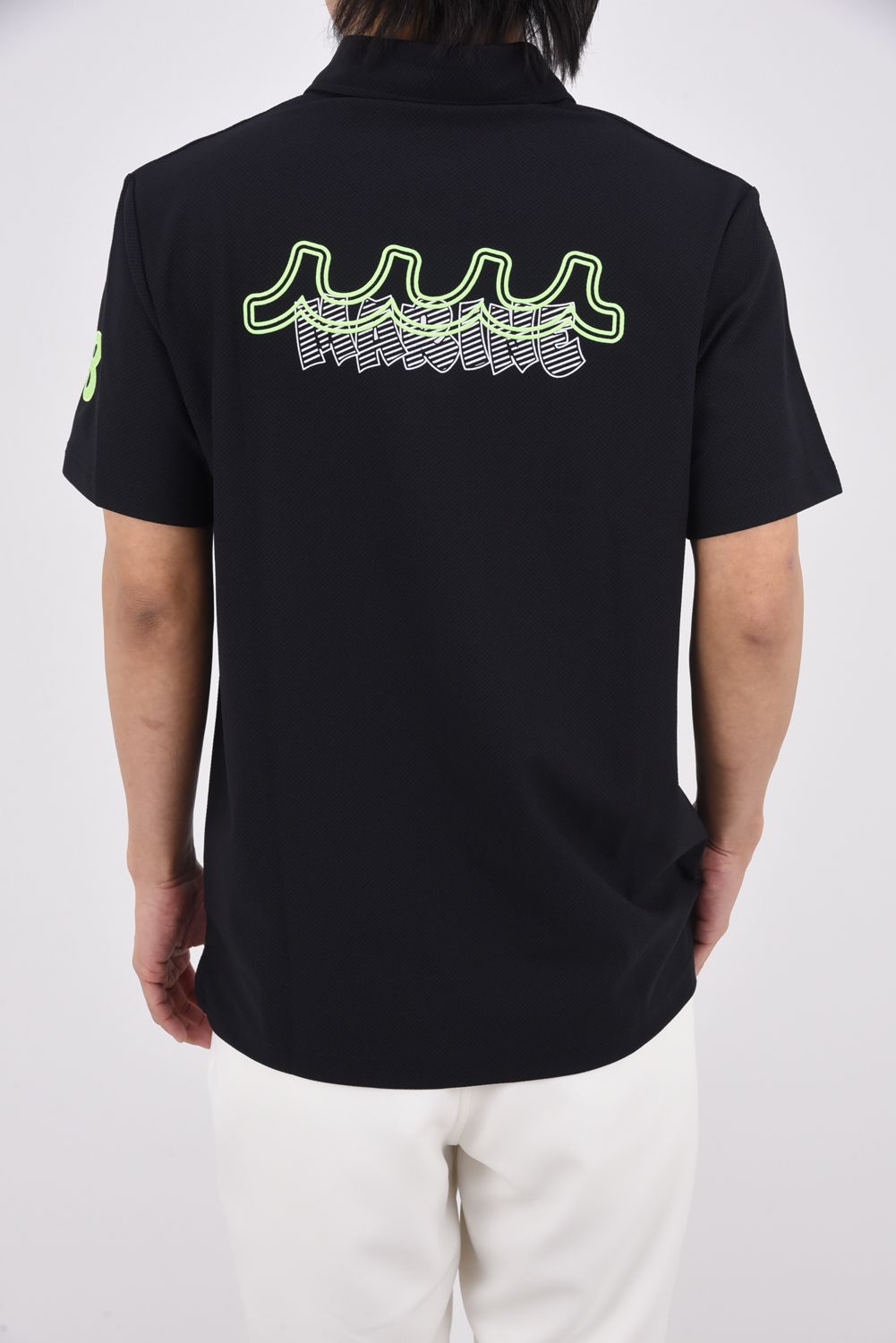 【26SS】 BLISTER KNIT JACQUARD POLO SHIRT / ブリスターニット ジェントル刺繍ワッペン ポロシャツ (ブラック)