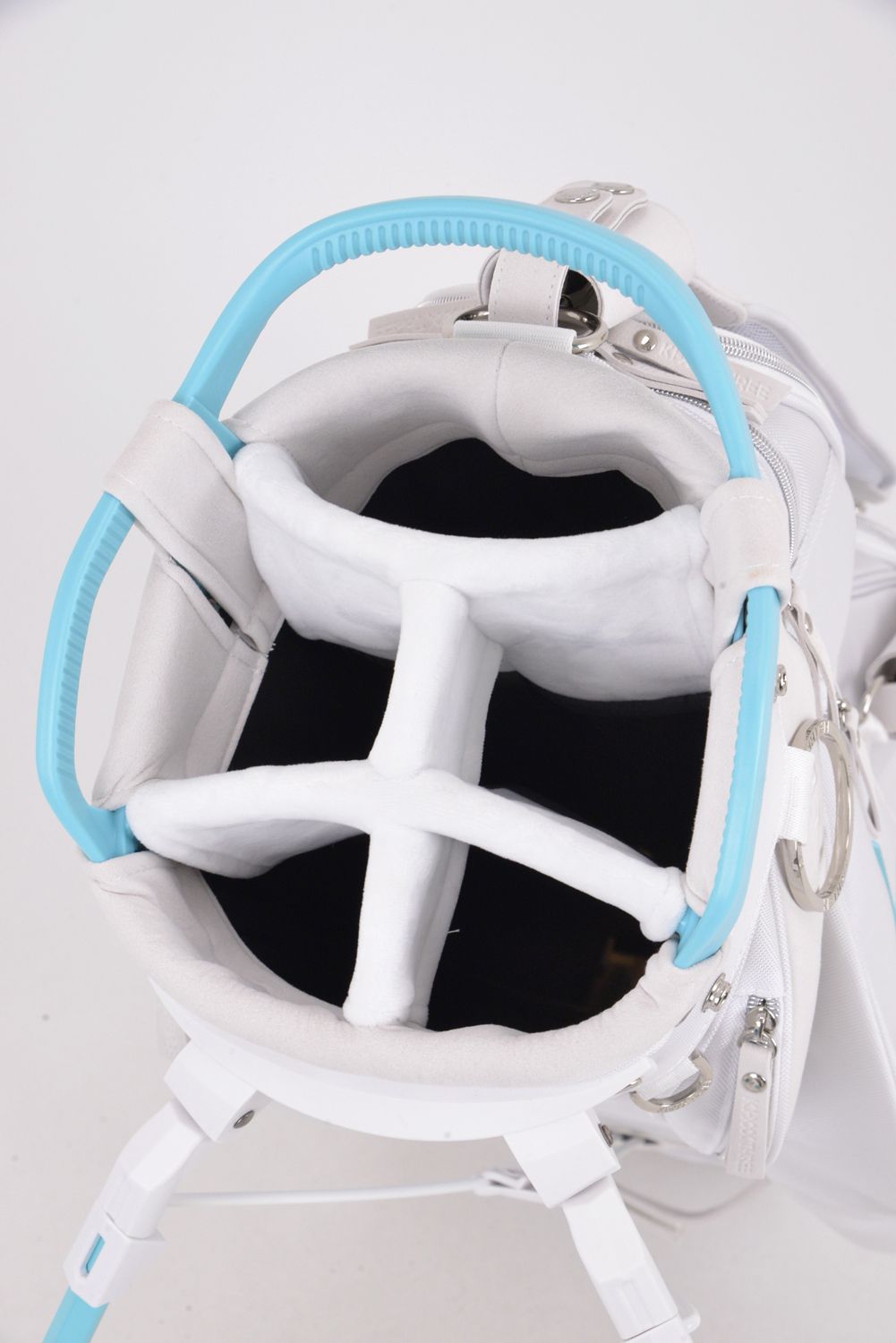 【銀行振込・代金引換不可】【返品・交換不可】 NYLON BASKET STAND CB / ナイロン バスケット スタンドキャディバッグ (ホワイト/ターコイズ)