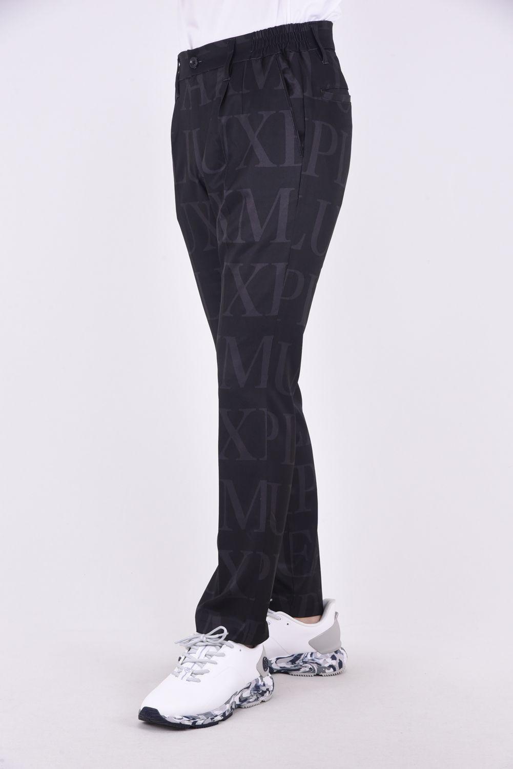 SAME LOGO PANTS / 総柄ロゴスラックス ブラック