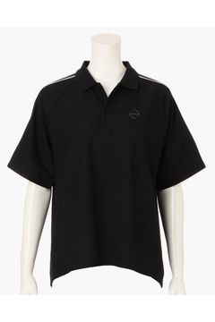 【26SS】【レディース】 WOMEN’S LINE POLO / カノコ生地 ラインロゴテープ リラックスフィット ポロシャツ (ブラック)