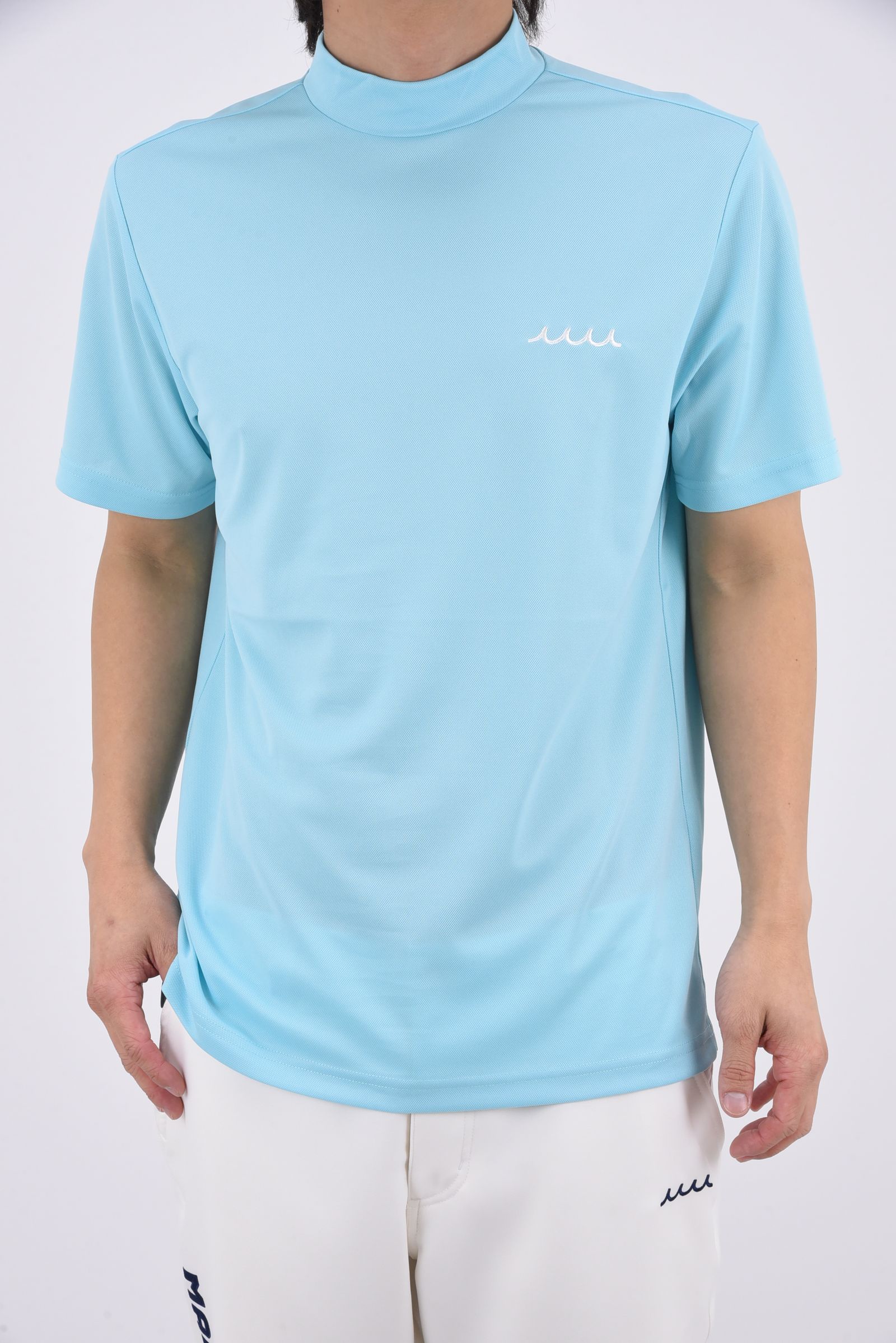 【26SS】 MOCK NECK / バックプリント ベーシック モックネックTシャツ (ブルー)
