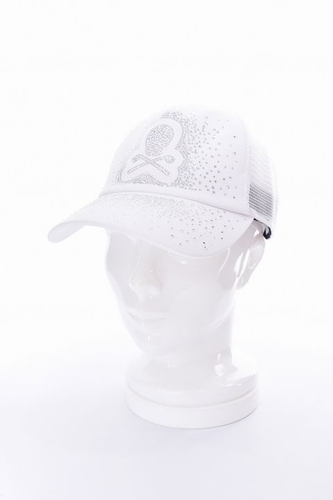 【26SS】 RADIANT MESH CAP / ラインストーンスカルロゴ メッシュキャップ (ホワイト)