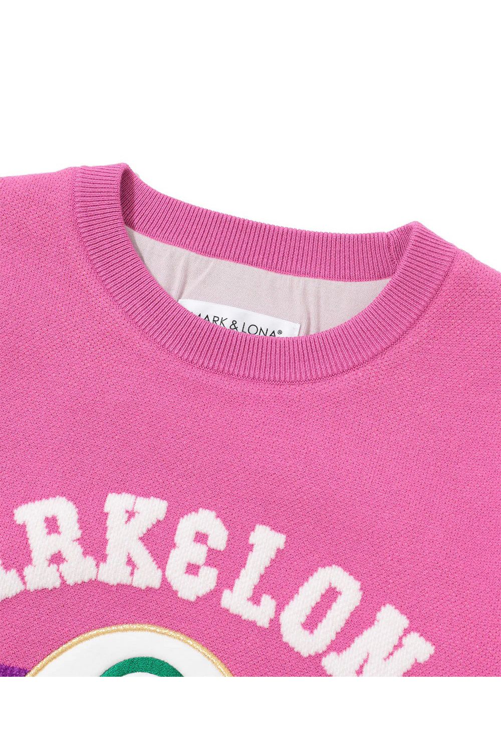 【2025AW】【レディース】 GRAVITY DUAL TONE SWEATER / バイカラーデザイン ブランクスカル ニットプルオーバー (ピンク)