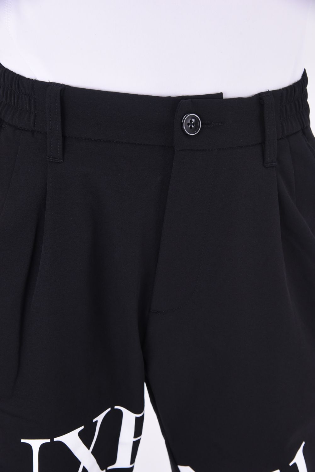 SOFT SHELL BRUSHED PANTS / 裏起毛 ロゴ ソフトパンツ (ブラック)