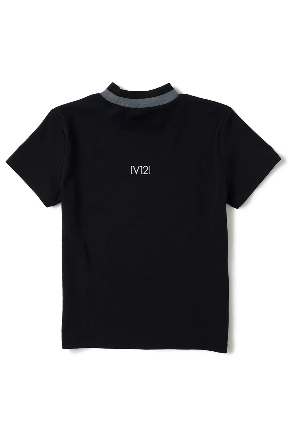 【26SS】【レディース】 ONE HAND MOCK / バイカラージャカード モックネックTシャツ (ブラック)