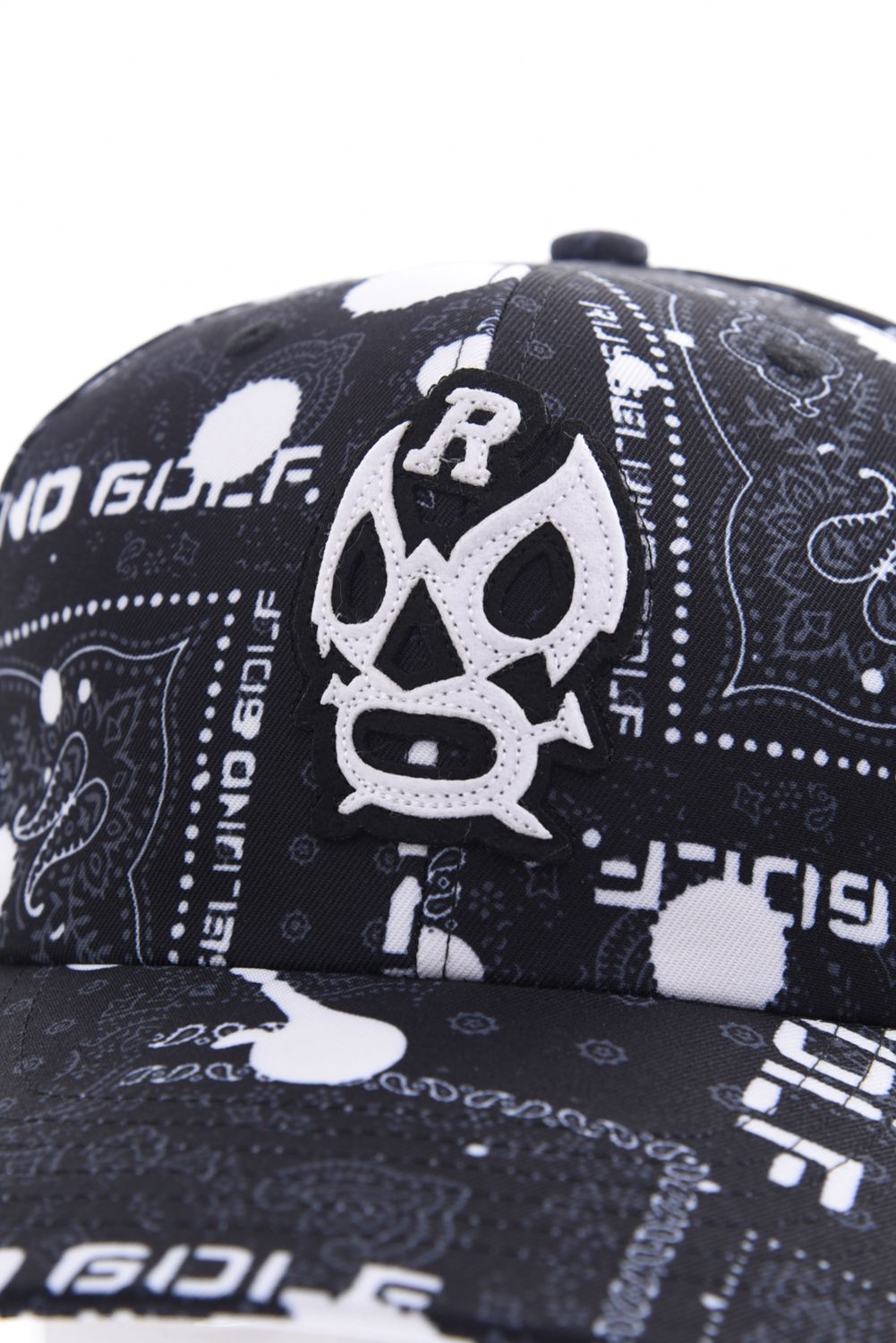 BANDANA CAP / バンダナ柄 ルチャワッペン キャップ (ブラック)