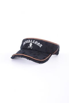 【26SS】 IMPERIAL CUT JACQUARD VISOR / 3Dモノグラム生地 レザーパイピング サンバイザー (ブラック)