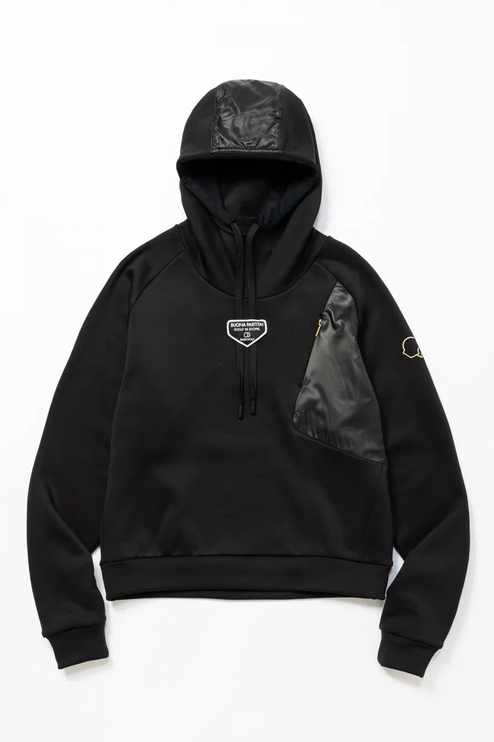 【26AW】【レディース】 KARUISHI HOODIE MOCK SHIRTS / 高機能フリース モックネック スウェットパーカー (ブラック)*