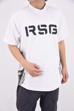 LONG FIT S/S MOCKNECK / ロゴプリント ハイネック ショートスリーブ モックネック Tシャツ ホワイト