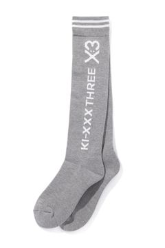 【26AW】【レディース】 KNEE HI SOCKS / ブランドロゴ ニーハイソックス (ヘザーグレー)