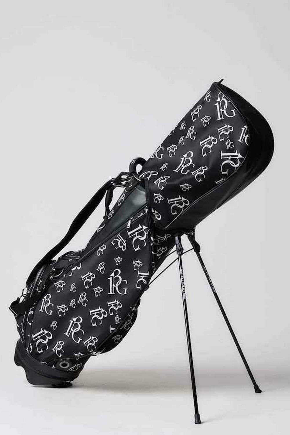 【銀行振込・代金引換不可】【返品・交換不可】  STAND CADDIE BAG / 113 ランダム 総柄ロゴ スタンド キャディバッグ (ブラック)