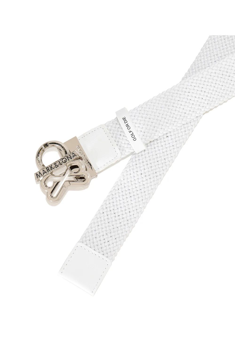 【26AW】 EL. STRETCH MESH BELT / オリジナルスカルバックル メッシュベルト (ホワイト)
