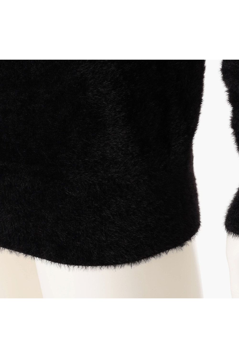 【26AW】 MEN’S SHAGGY KNIT TURTLENECK / ブランドロゴ タートルネック シャギーニット (ブラック)