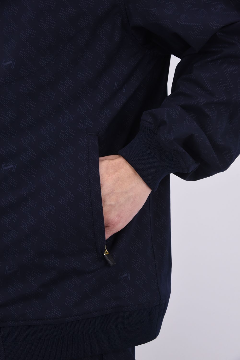 【25SS】GM EMBOSS HARRINGTON JACKET /  オリジナルテキスタイル ハリントンジャケット (ネイビー)*