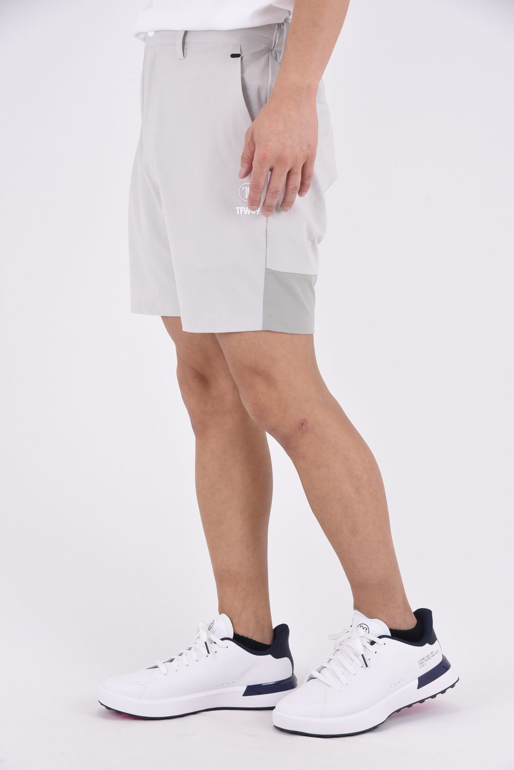 【26SS】 COMBINATION SHORTS / 接触冷感 異素材切り替え ショートパンツ (グレー)