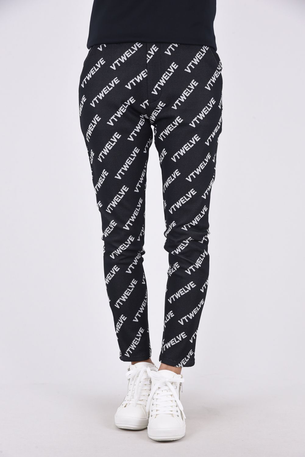 【期間限定ポイント10倍】【レディース】【秋冬仕様】 VET PANTS / グラフィック ロゴ ジャガードパンツ (ブラック)