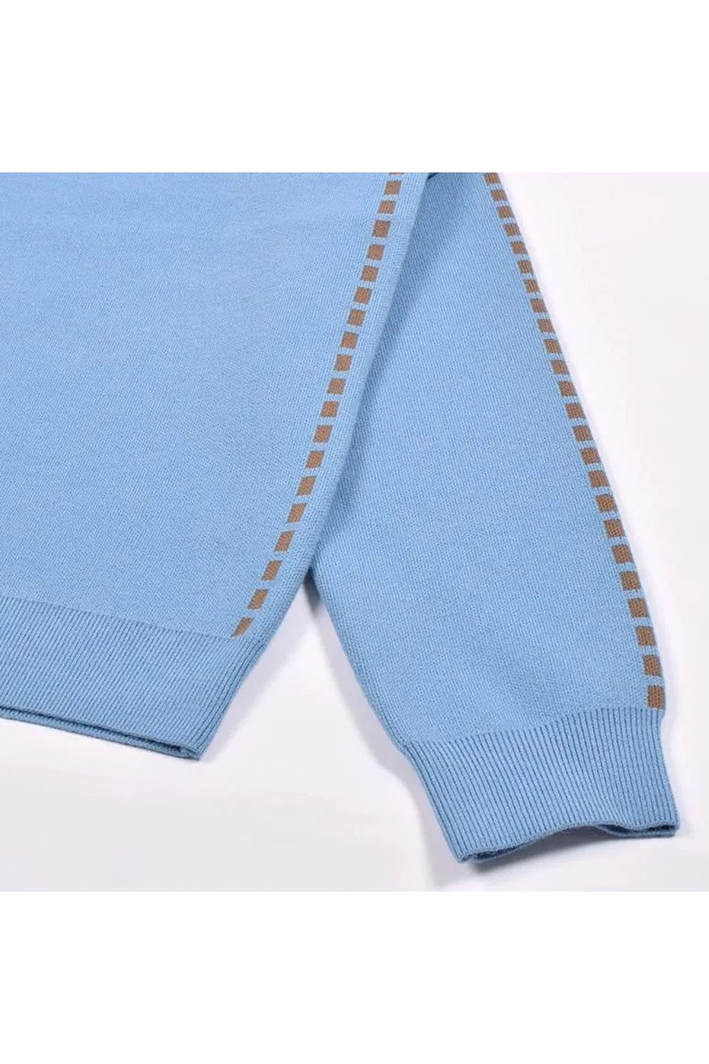 【26AW】【レディース】 STITCHING LINE KNIT / ステッチングライン クルーネックニット (ブルー)*