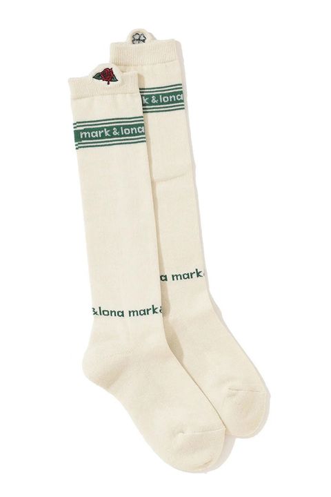 【レディース】 BUENA HIGH SOCKS / ロゴジャカード メタリック刺繍 ハイソックス (グリーン)