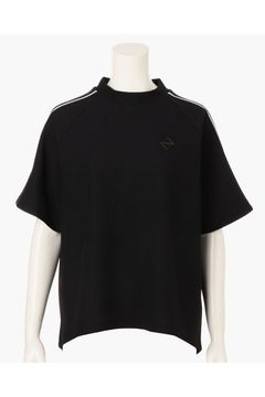 【26SS】【レディース】 WOMEN’S LINE HIGHNECK RF / カノコ生地 ラインロゴテープ リラックスフィット モックネックTシャツ (ブラック)