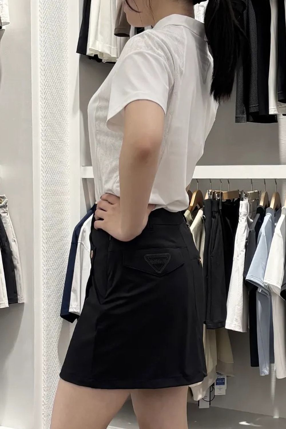 【26SS】【CODE COLLECTION】【レディース】 DCPL / 接触冷感 異素材切り替え ポロシャツ (ホワイト)