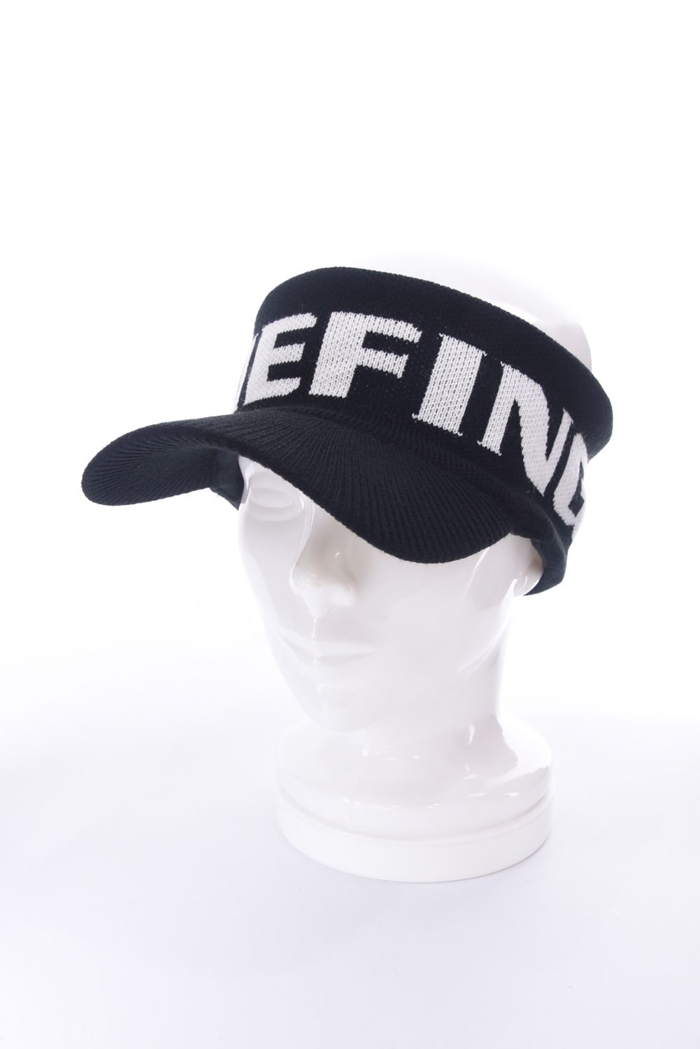 KNIT VISOR / ブランドロゴジャカード ニットサンバイザー (ブラック)