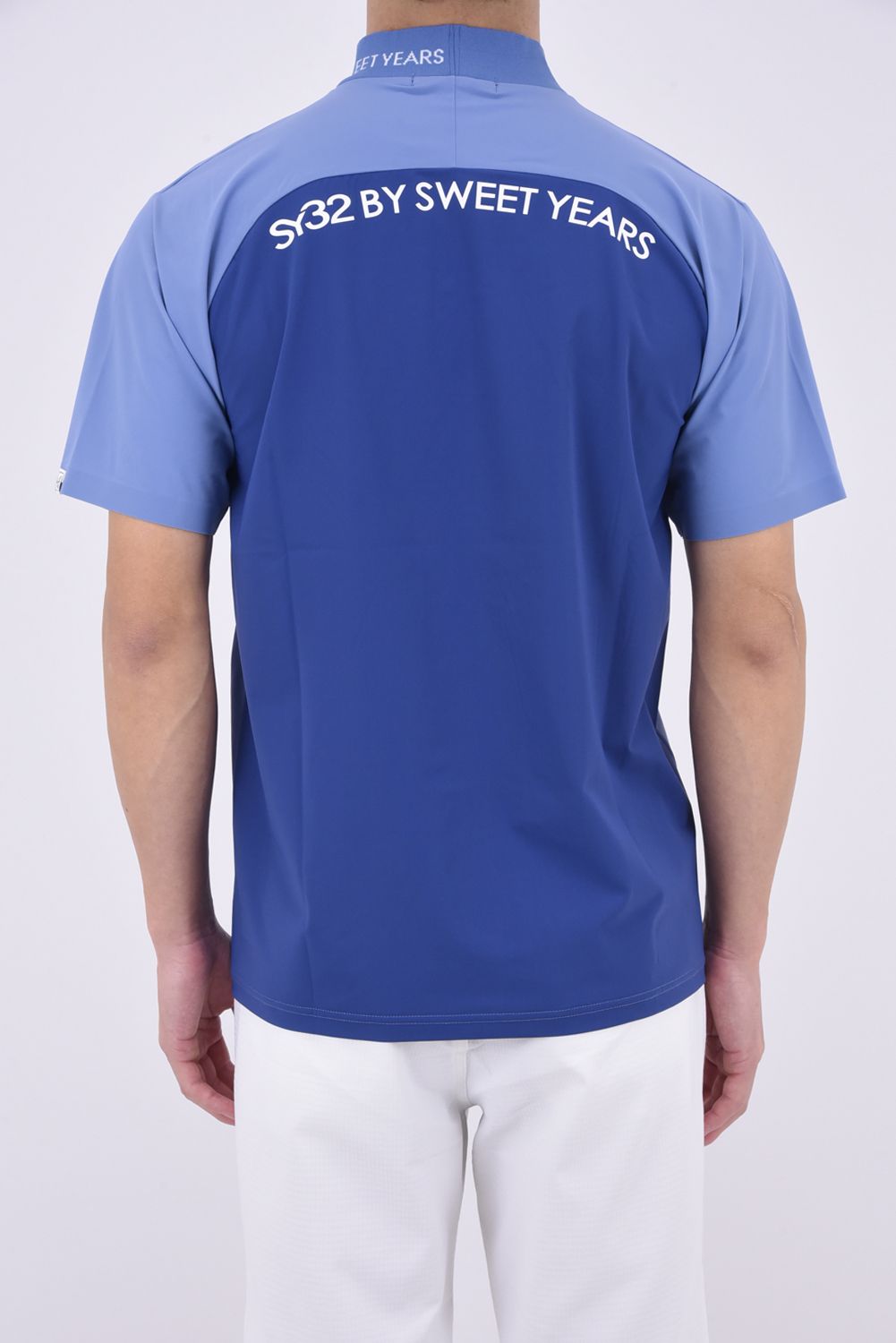 【ABSOLUTE】 CARVICO 404 REVOLUTIONAL SYG MOCK / ロゴ カルビコ ストレッチ 半袖 モックネック Tシャツ (サックス)