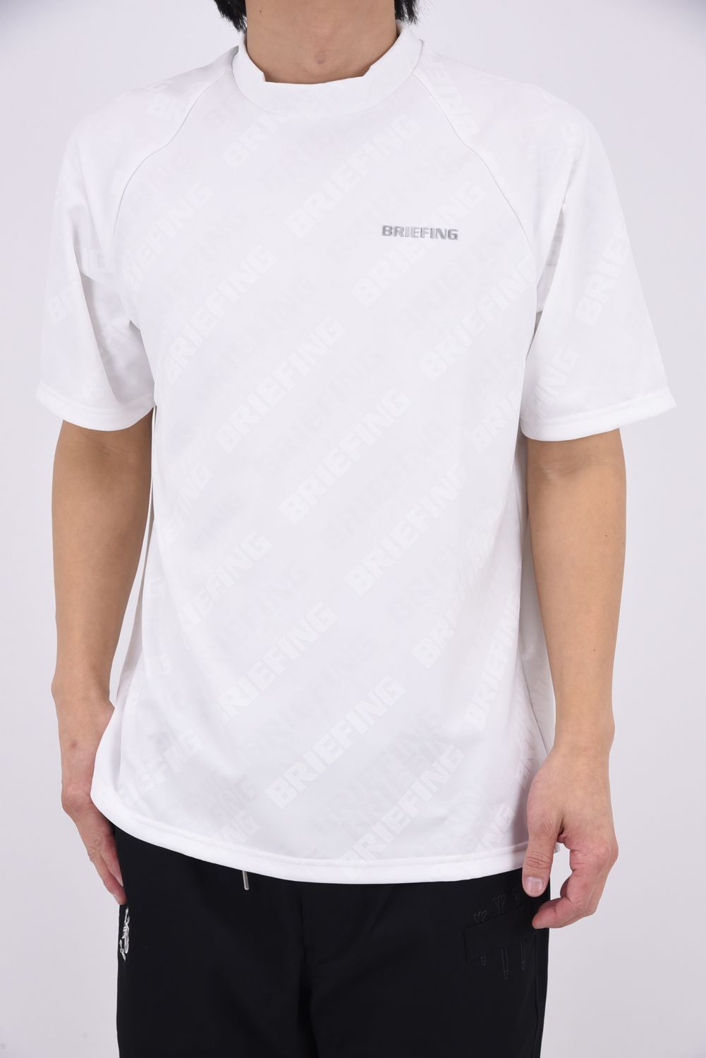 【26SS】 MEN'S SHADOW LOGO JQ HIGHNECK RF / バイアスロゴジャカード リラックスフィット モックネックTシャツ (ホワイト)