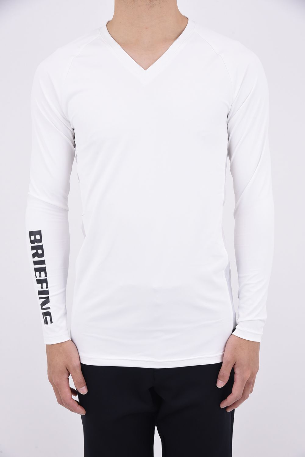 MENS UNDER SHIRT / ブランドロゴ Vネック ストレッチ アンダーシャツ (ホワイト)