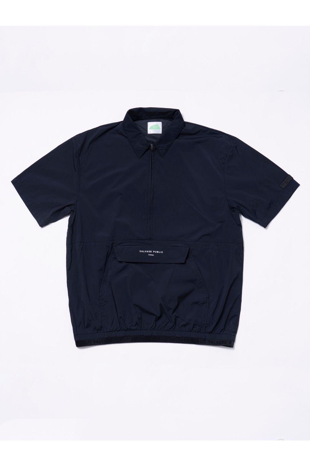 【26AW】 Huli Half-Zip Jacket / ハーフジップ カンガルーポケット 2WAYパッカブルジャケット (ブラック) (8月入荷予定）