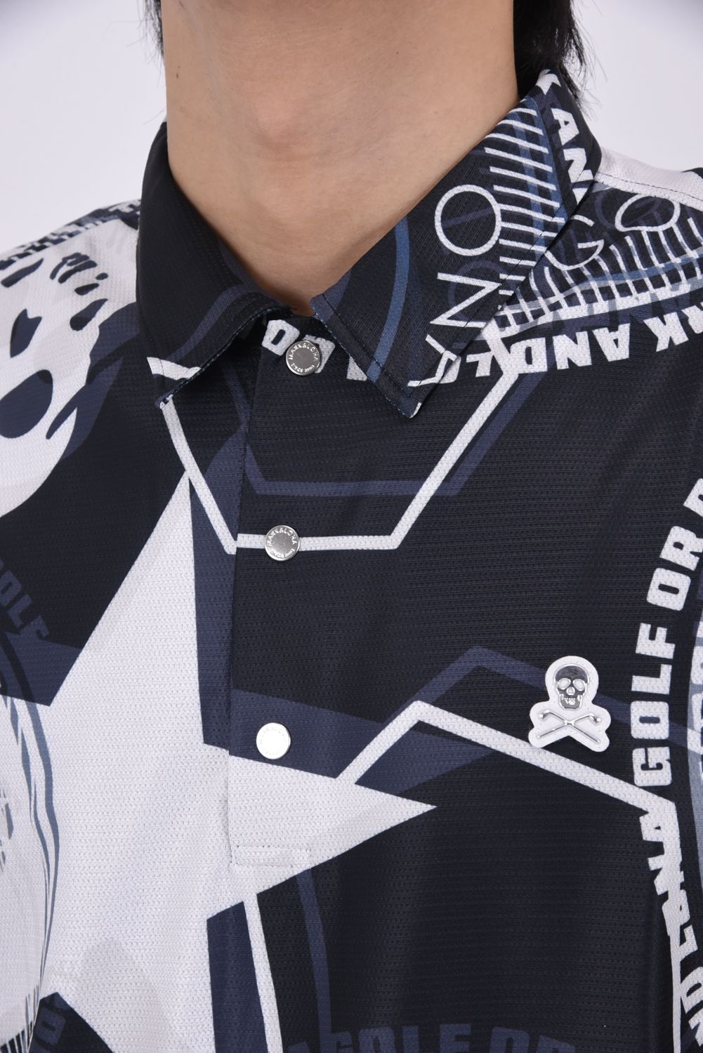 【26SS】 ATLAS AIRFLOW POLO / オープンメッシュ素材 グラフィックパターン ポロシャツ (ブラック)