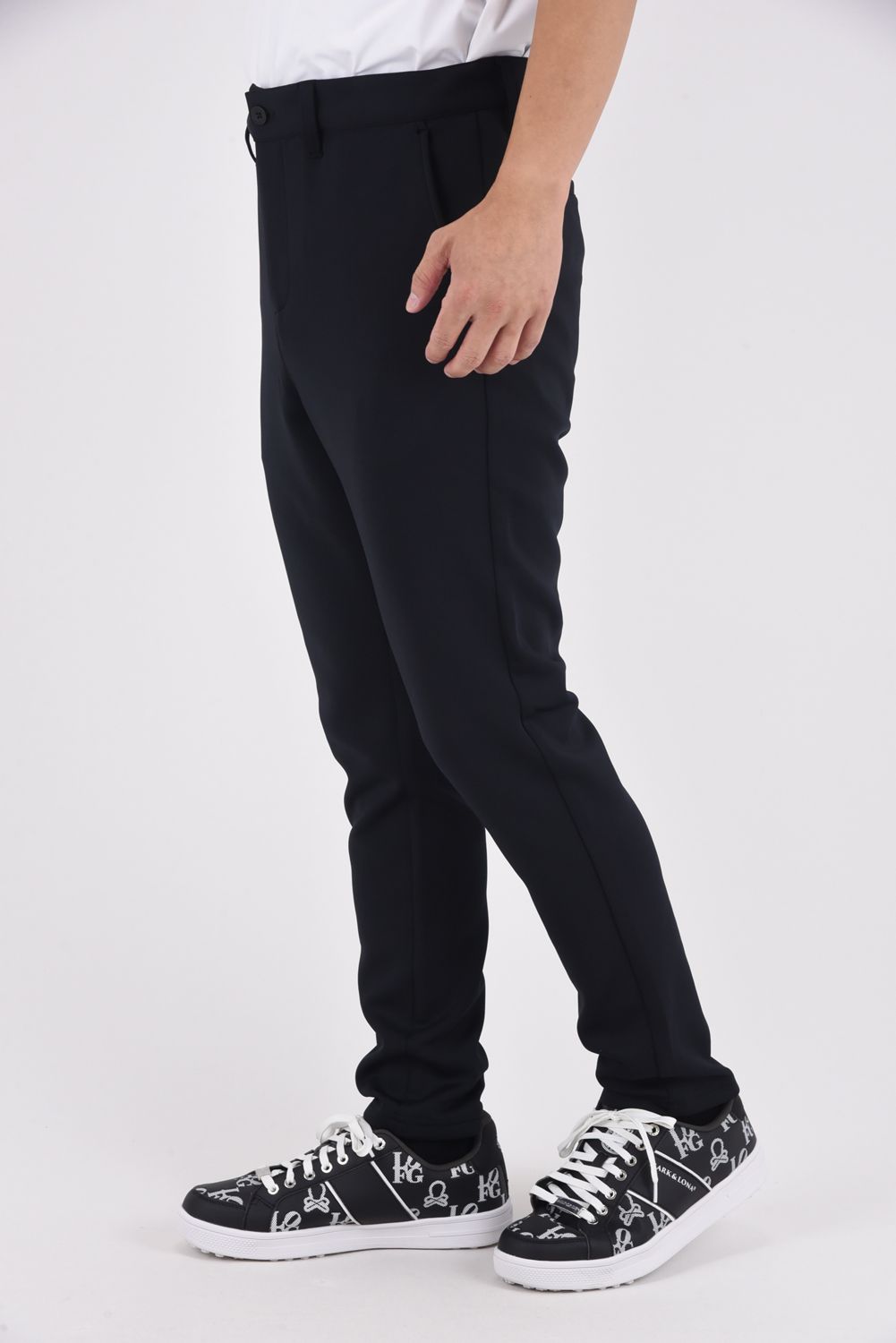 【25AW】 MEN'S 3D LOGO SLIM PANTS / 3Dロゴ ストレッチジャージ スリムロングパンツ (ブラック)