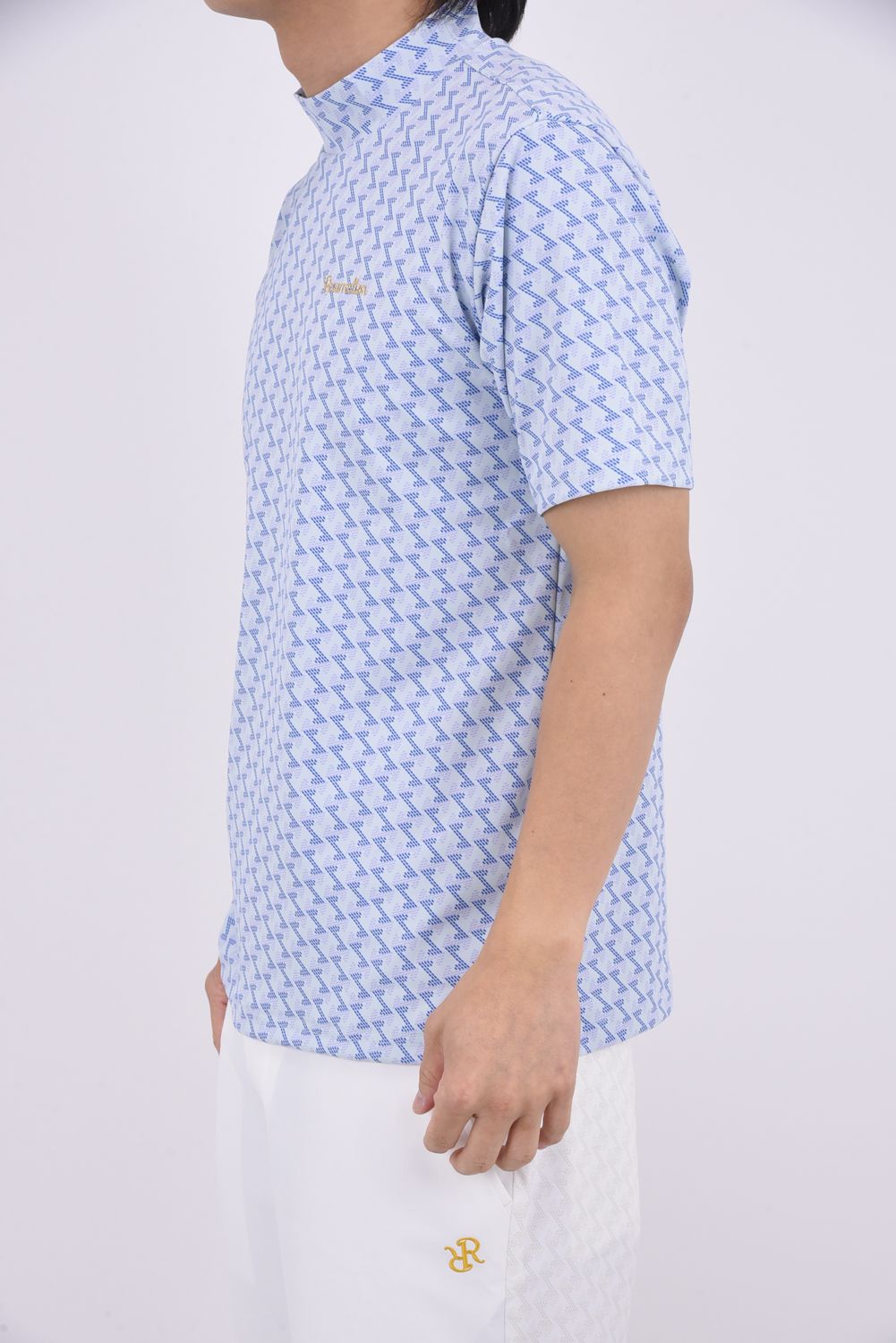 【26SS】 MENS GM PRINT MOCK NECK / GMプリントモックネック (ブルー)*