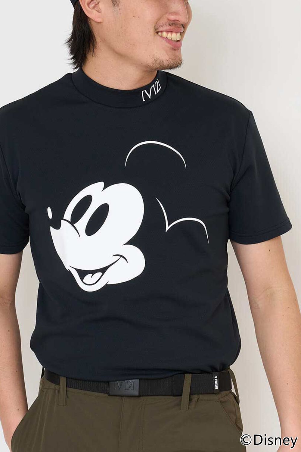 【26SS】 BIG FACE MOCK / ディズニーコレクション モックネックTシャツ (ブラック)