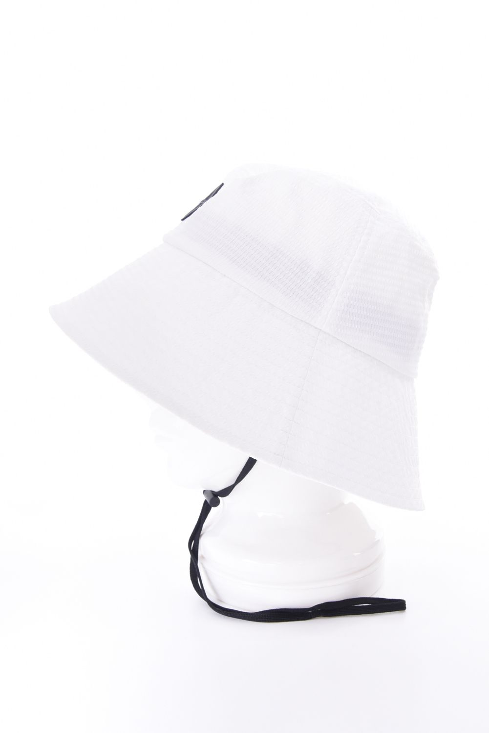 【26SS】【レディース】 WOMEN'S SEERSUCKER CORD STRAP WIDE HAT / シアサッカー コードストラップ付き バケットハット (ホワイト)