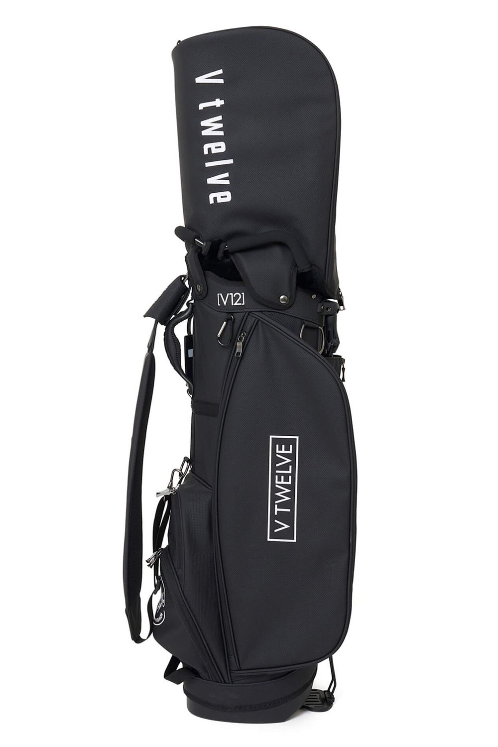 【26AW】 ESSENTIAL CADDY / パンチングレザー ブランドロゴ スタンドタイプ キャディバッグ (ブラック）