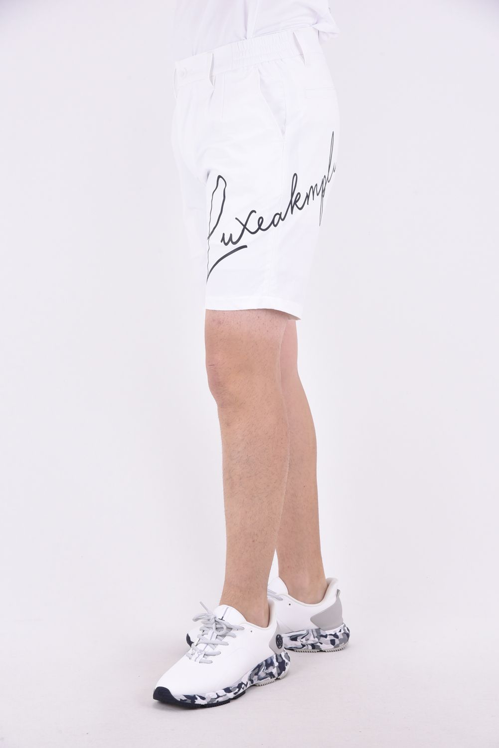 SUPER STRETCH HANDWRITING LOGO SHORT PANTS /  スーパーストレッチ ロゴ ショートパンツ (ホワイト)