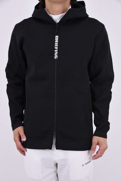 【26AW】 MEN'S DOUBLE JQ KNIT PARKA / バックロゴ ジップアップ ニットパーカー (ブラック)