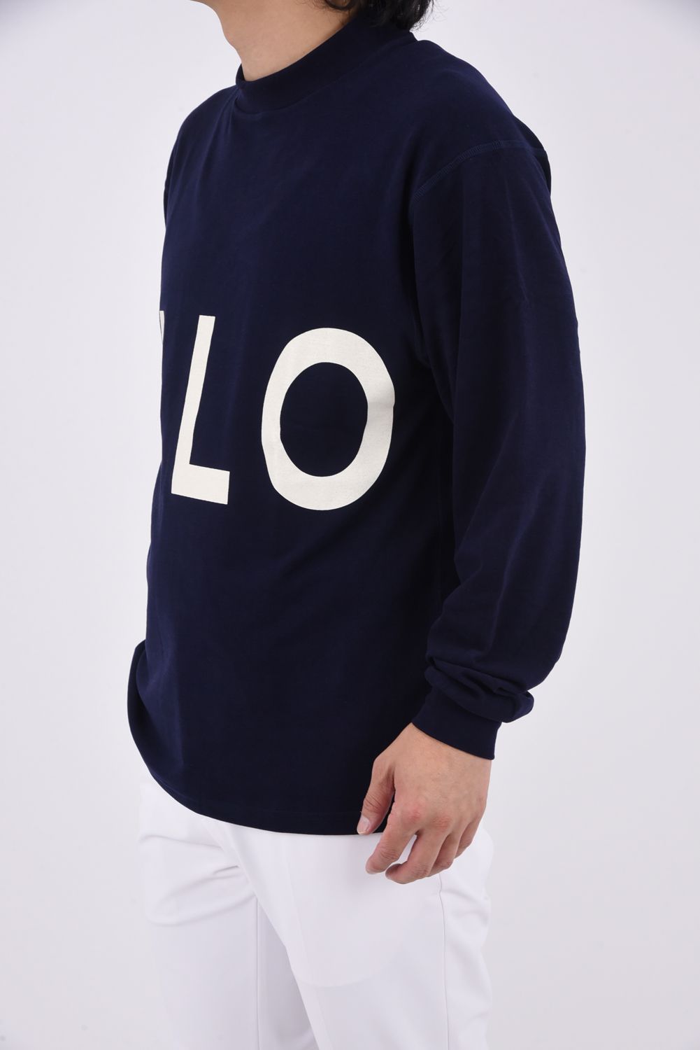 Honu Mockneck L/S (BIG ALOHA) / アロハ プリント ロングスリーブ モックネックシャツ (ネイビー)