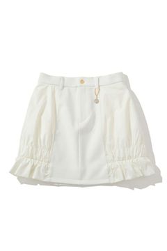 【レディース】 MELLEA PANEL QUILTED SKIRT / シャーリングデザイン ハイブリッド中綿スカート (ホワイト)